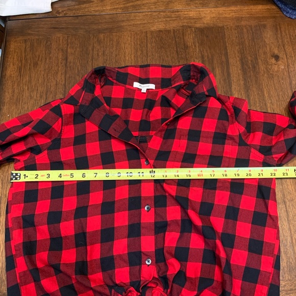 Madewell | red plaid shirt - Picture 9 of 10